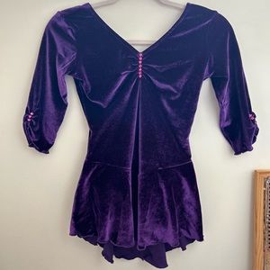 Frieda B* Purple Glittery Figure Skating Dress